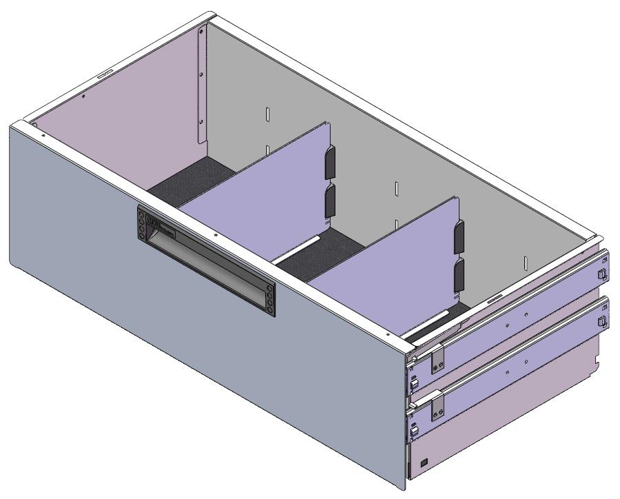 SCHUBLADE 715X350 H200 MIT 2 TRENNWXNDEN  + ANTIRUTSCHMATTE 2 SCHIENEN PAAR