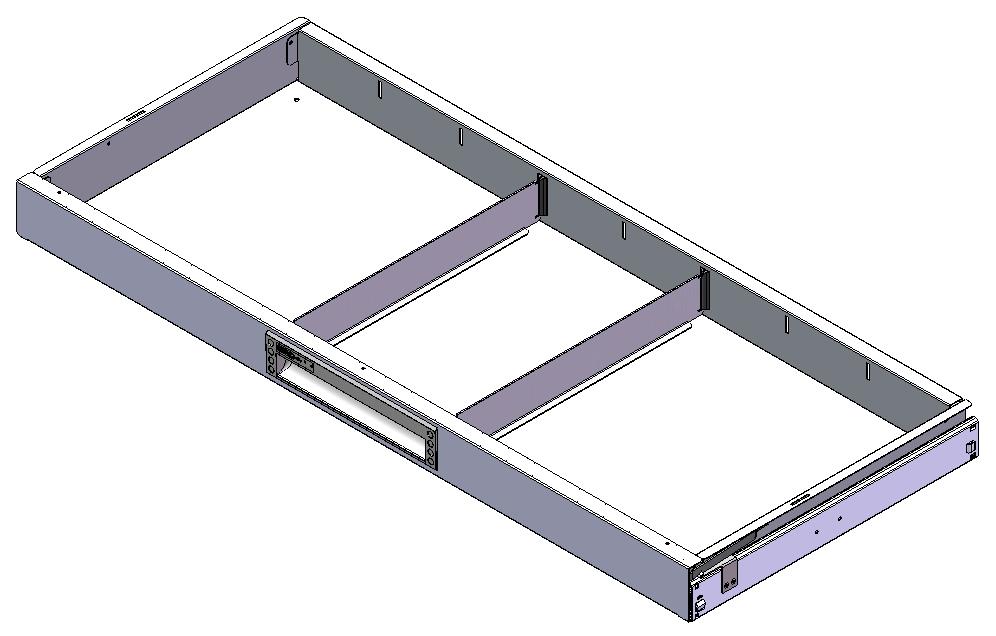 SCHUBLADE 900X400 H66 MIT 2 TRENNWXNDEN  + ANTIRUTSCHMATTE + SCHIENENPAAR