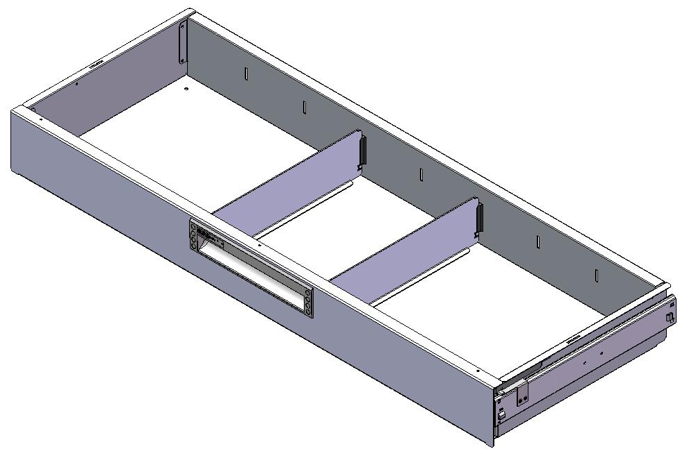 SCHUBLADE 900X350 H100 MIT 2 TRENNWXNDEN  + ANTIRUTSCHMATTE + SCHIENENPAAR