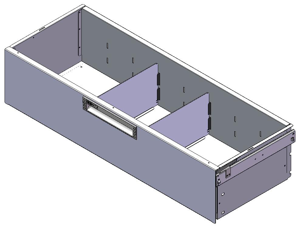 SCHUBLADE 900X350 H200 MIT 2 TRENNWXNDEN  + ANTIRUTSCHMATTE + SCHIENENPAAR
