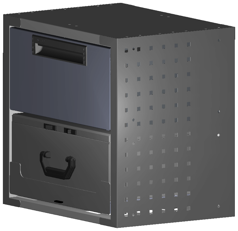 SCHUBKASTEN 507X483X360 MIT 1 TABLAR INKL. 1 KOFFER 17300 + 1 SCHUBL.H200