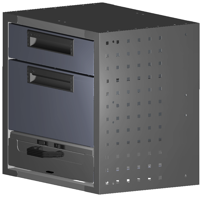 SCHUBKASTEN 507X483X360 MIT 1 TABLAR INKL. 1 KOFFER 6623 + 1 SCHUBL.H100 + 1 SCHUBL.H200