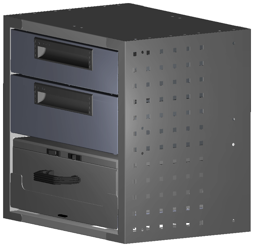SCHUBKASTEN 507X483X360 MIT 1 TABLAR INKL. 1 KOFFER 13000 + 1 SCHUBL.H100 + 1 SCHUBL.H130