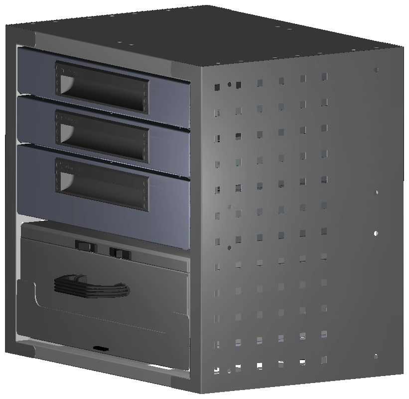 SCHUBKASTEN 507X483X360 MIT 1 TABLAR INKL. 1 KOFFER 13000 + 2 SCHUBL.H66 + 1 SCHUBL.H100