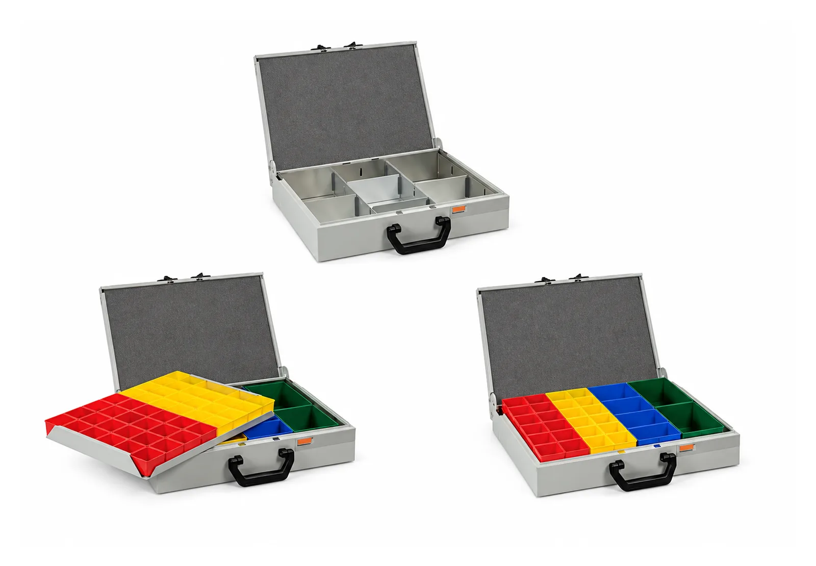 KINTEC Metallkoffer mit farbigen Einsatzboxen