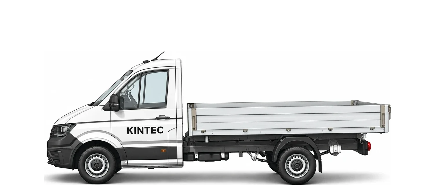 VW Crafter Pritsche mit KINTEC Beschriftung