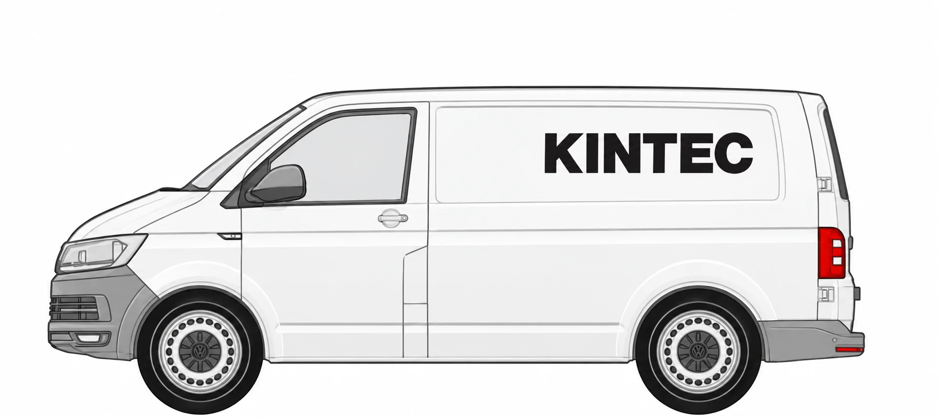 VW Transporter T6 L1H1 mit KINTEC Beschriftung