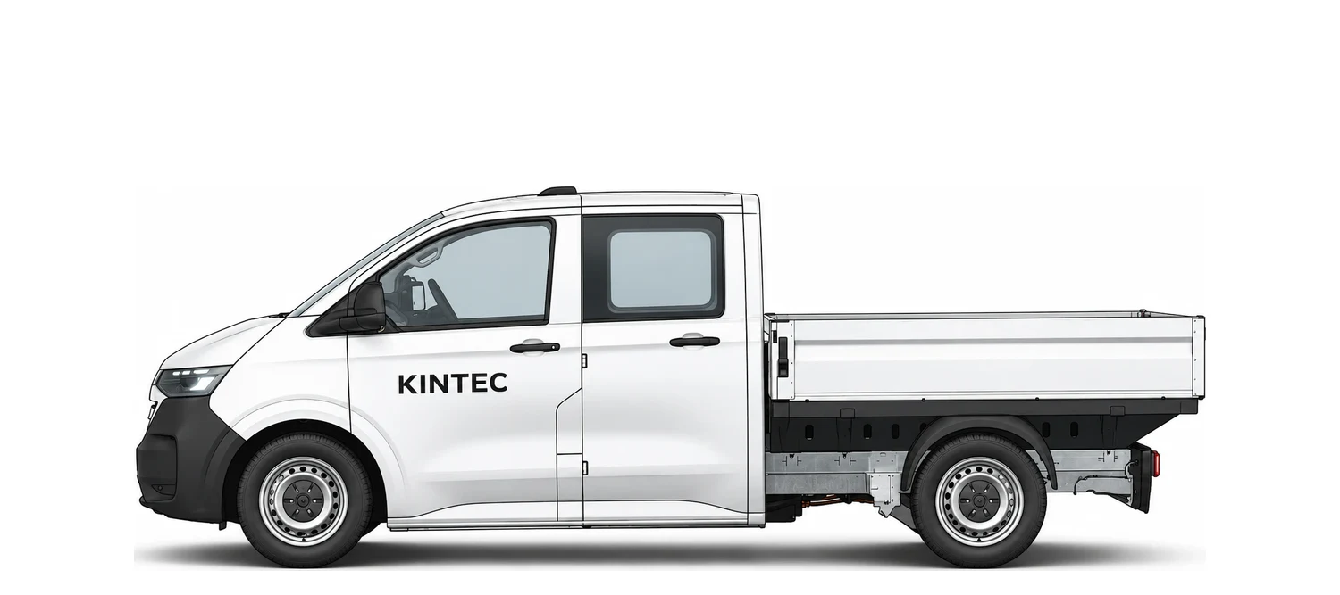 VW Transporter Pritsche mit KINTEC Beschriftung